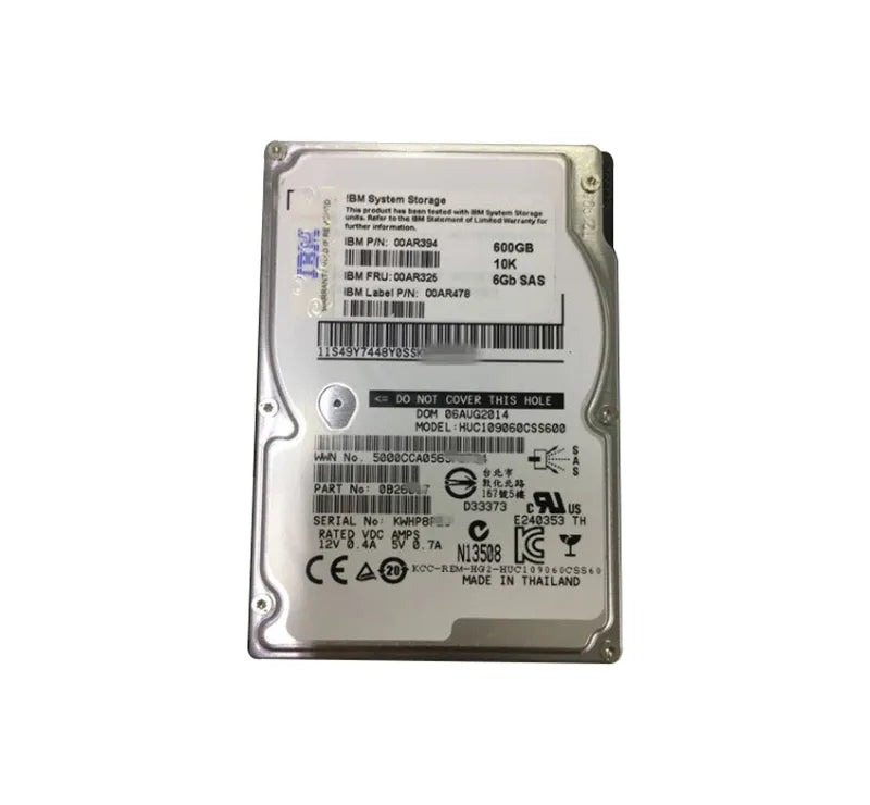 IBM 3546-2076 (00AR325 / 00AR394 / 00AR478) IBM V7000 600GB 6Gb SAS 10K