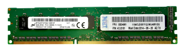 IBM 00D4961 8Gb (2RX8) 1600MHz DDR3 UDIMM Server Memory