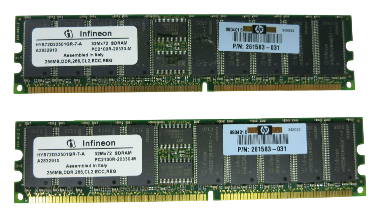 HP 261583-031 300699-001 256MB, 266MHz, PC2100R, DIMM MEMORY MODULE