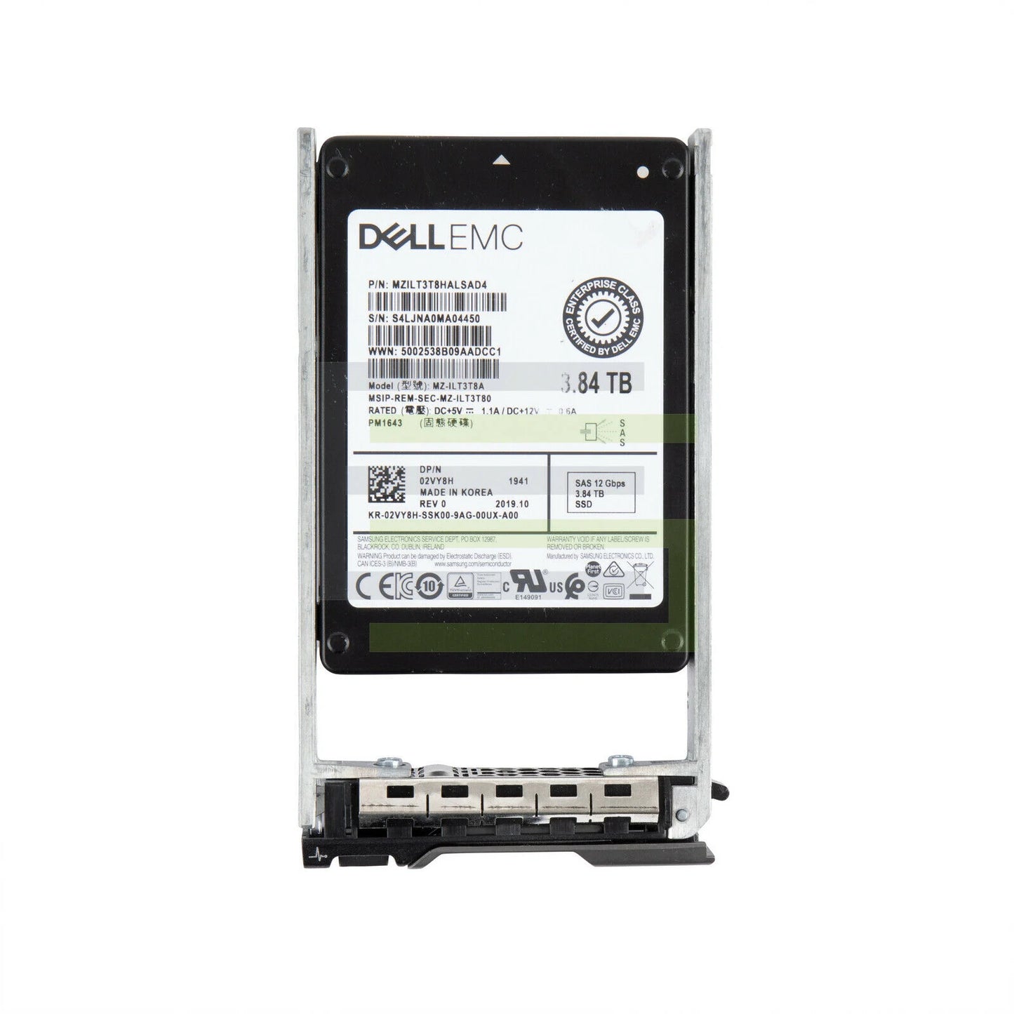 SSD 02VY8H 2VY8H Dell Compellent 3,84 TB SAS 12 Gbps RI 2,5"