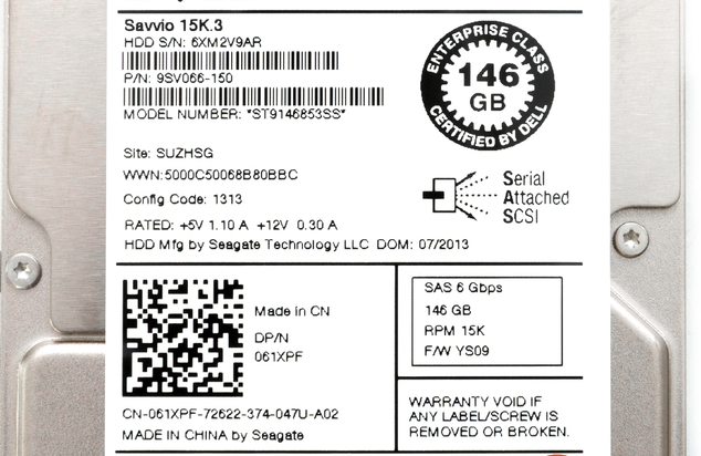 Dell 61XPF 146 GB 15K 6G SAS 2.5" HDD