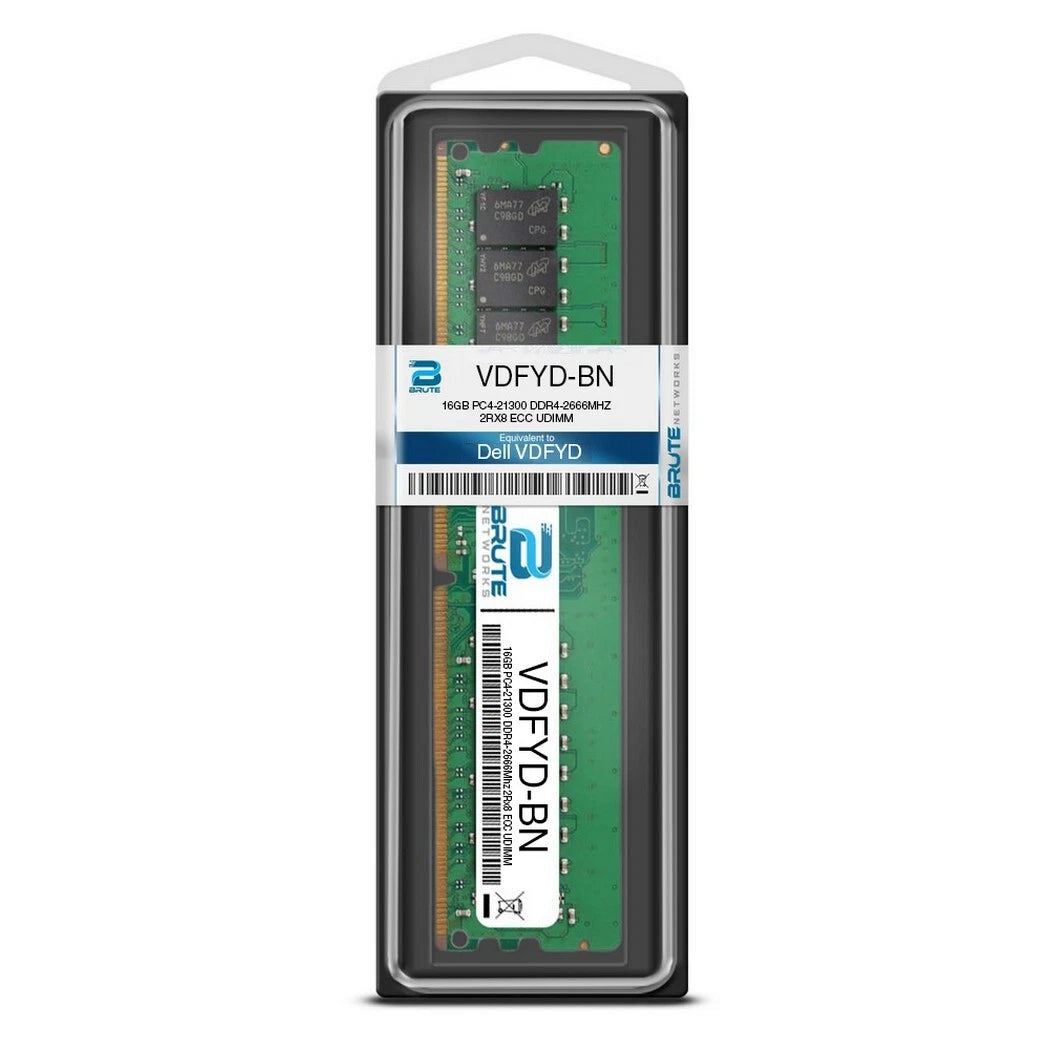 VDFYD - Dell Compatible 16GB PC4-21300 DDR4-2666Mhz 2Rx8 1.2v ECC UDIMM