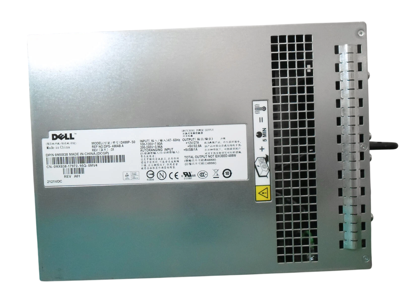 0MX838 DELL 488W POWER SUPPLY FOR DELL POWERVAULT MD1000 MD3000