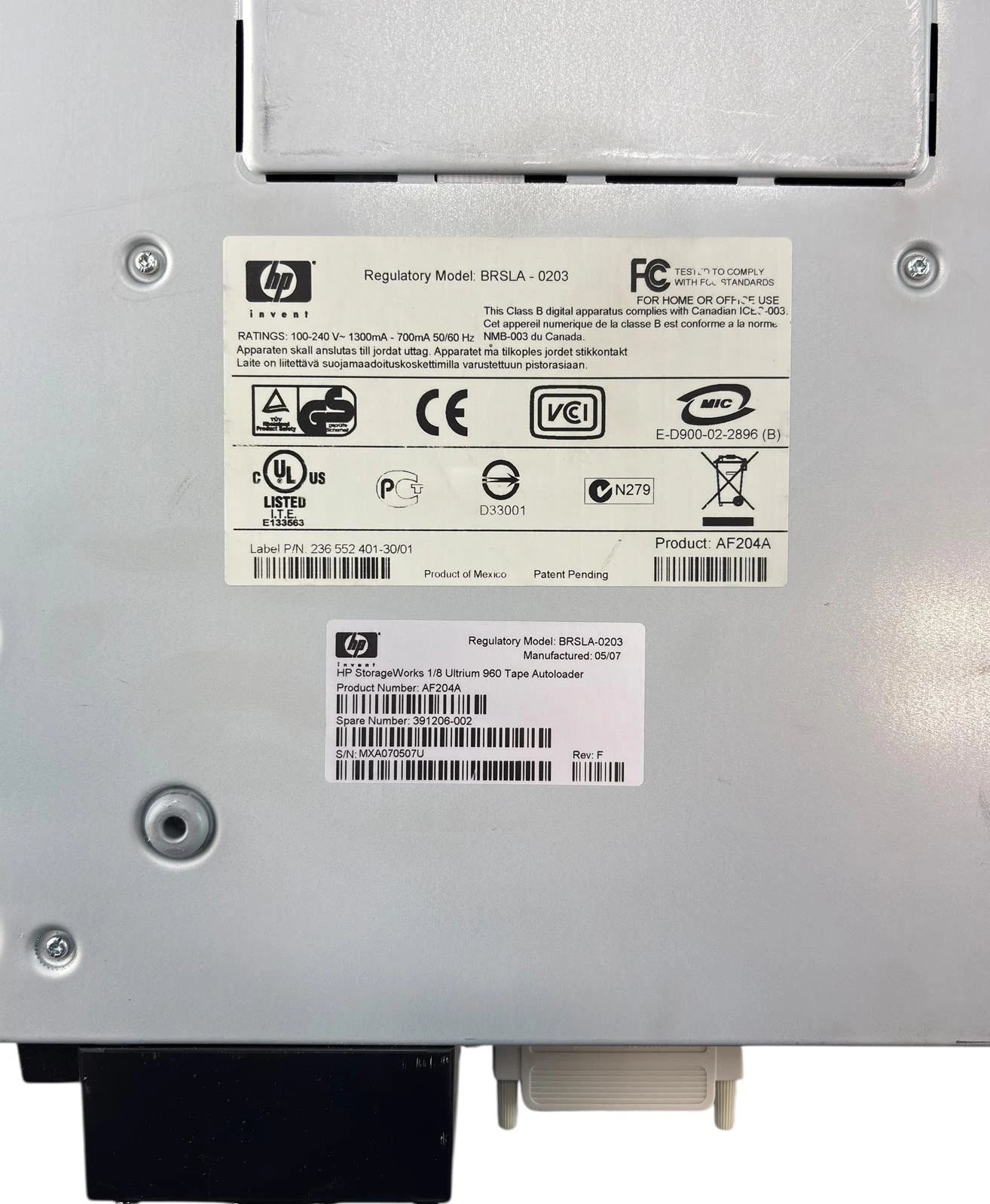 391206-001 - HP 3.2/6.4TB LTO-3 StorageWorks 1/8 Ultrium 960 Tape Autoloader HP AF204A