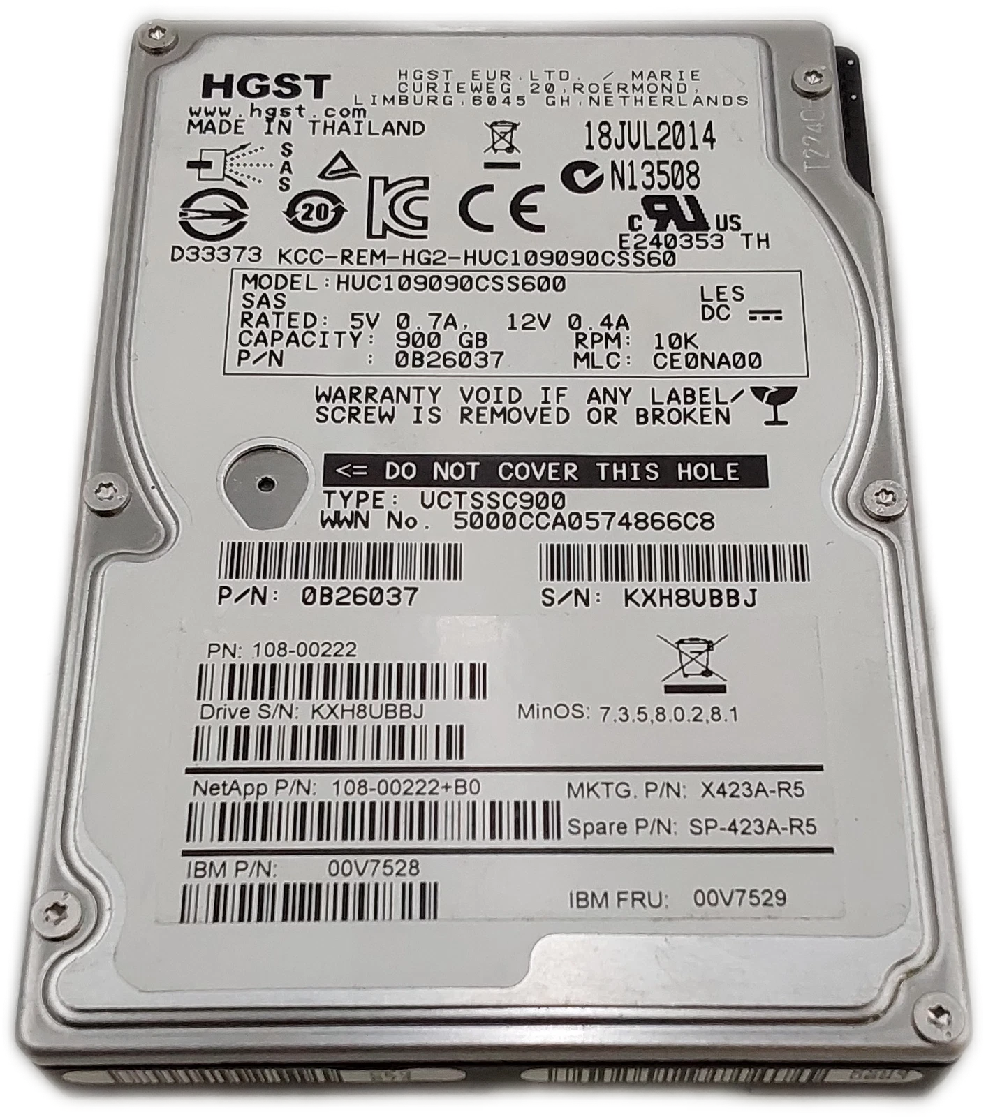 NetApp X423A-R5 900GB 10K RPM SAS 2.5″ HDD HGST Enterprise Drive