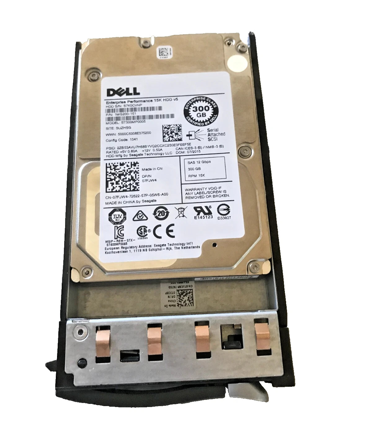 7FJW4 Hard Drive 300GB 15K RPM 12Gb/s 2.5"