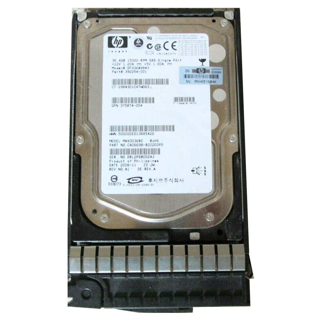 376593-001 HP 36GB Hard Drive SAS 3.5" 15k RPM