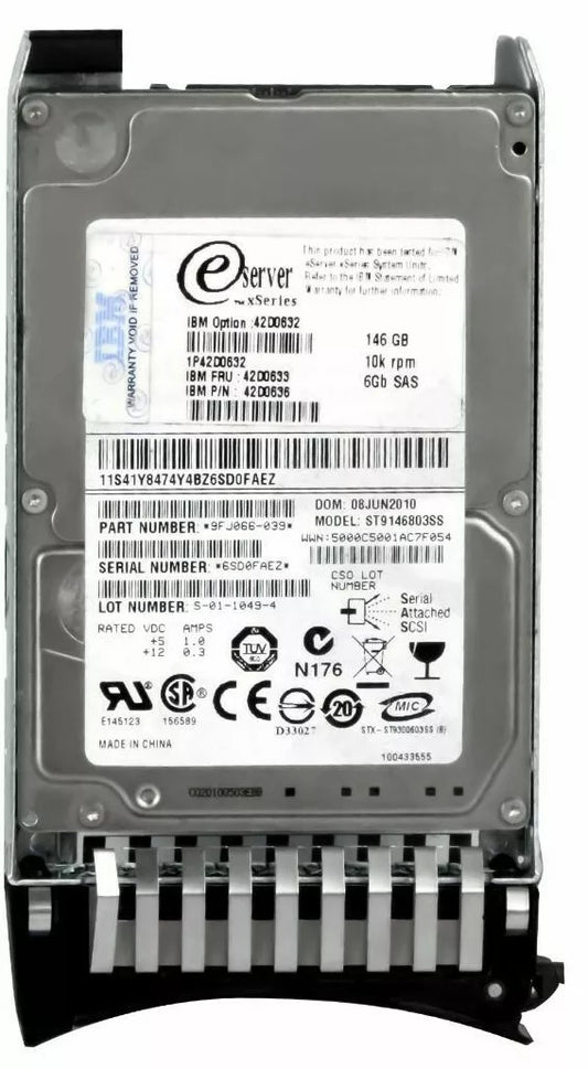 IBM 42D0633 146GB 10K 6G SAS 2.5" HDD
