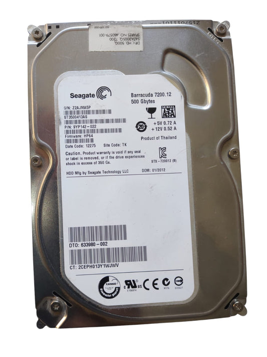 460579-001  500GB 7.2K 3.5 SATA LFF SEAGATE HDD ST3500413AS