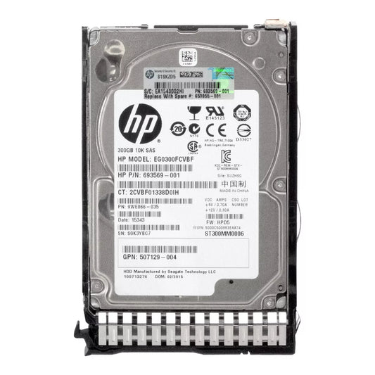 HP 653955-001 300GB 10K 6G 2.5" SAS HDD