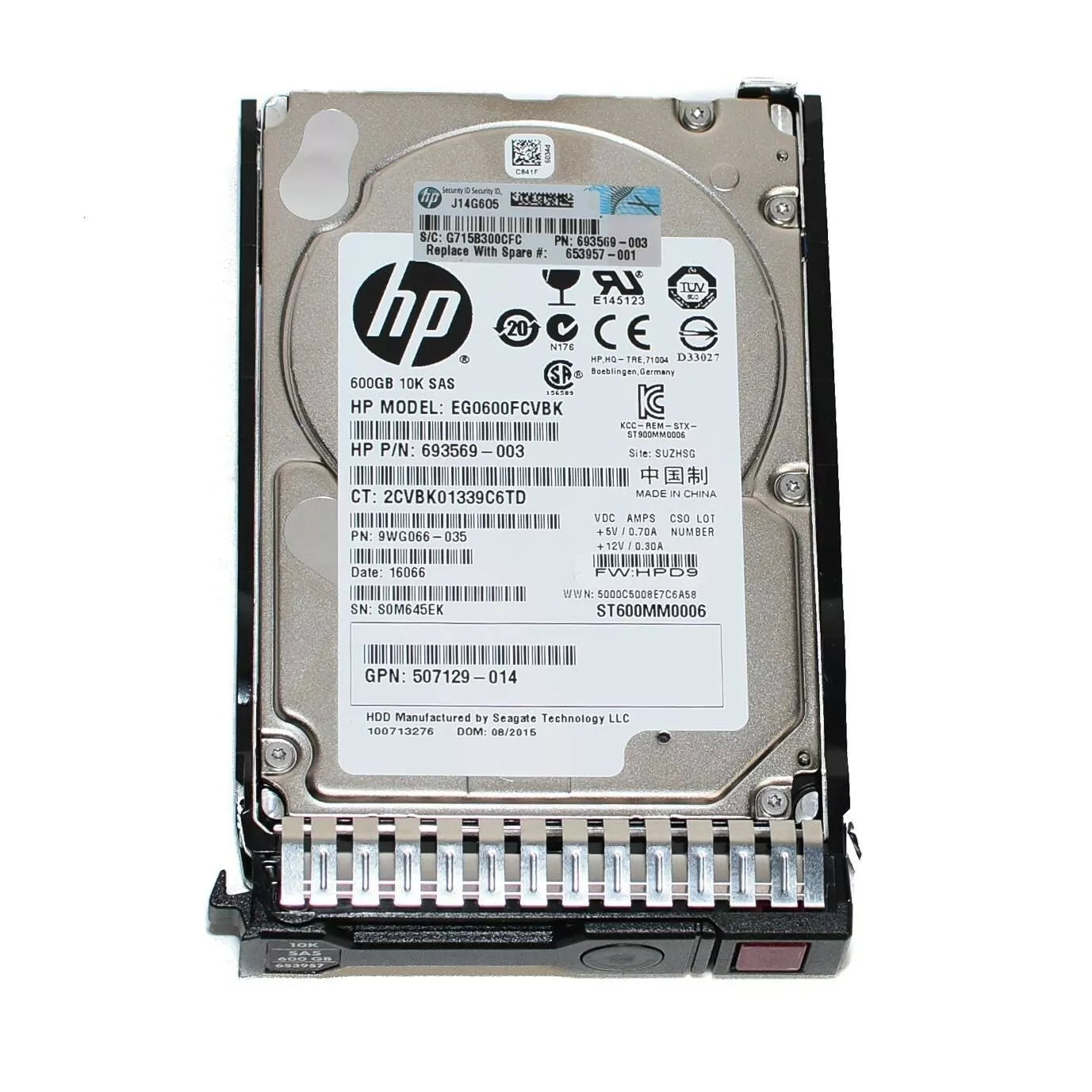 HP 653957-001 600GB HDD 10K 6G 2.5"