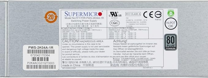 PWS-2K04A-1R 2000W Server Power Supply Interchangeable Power Supply Module