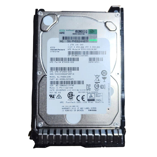 872737-001 HP 1.2TB Hard Drive SAS 2.5" 10k RPM 12GBps SFF SC DS