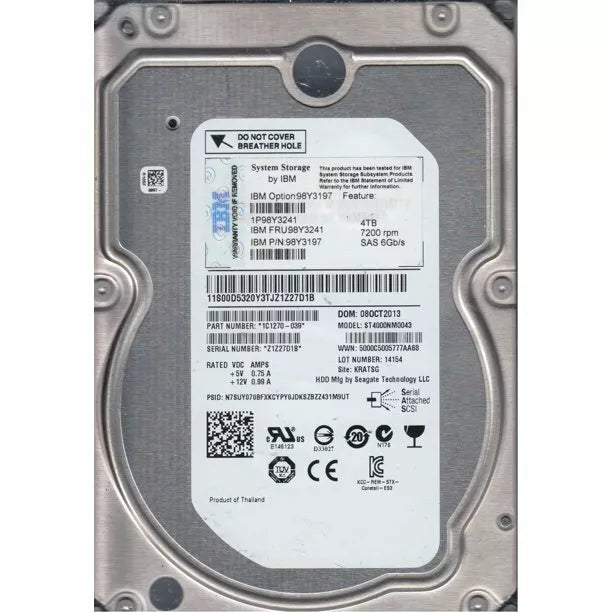 IBM 98Y3241 45B 7.2K 6G 3.5" SAS HDD