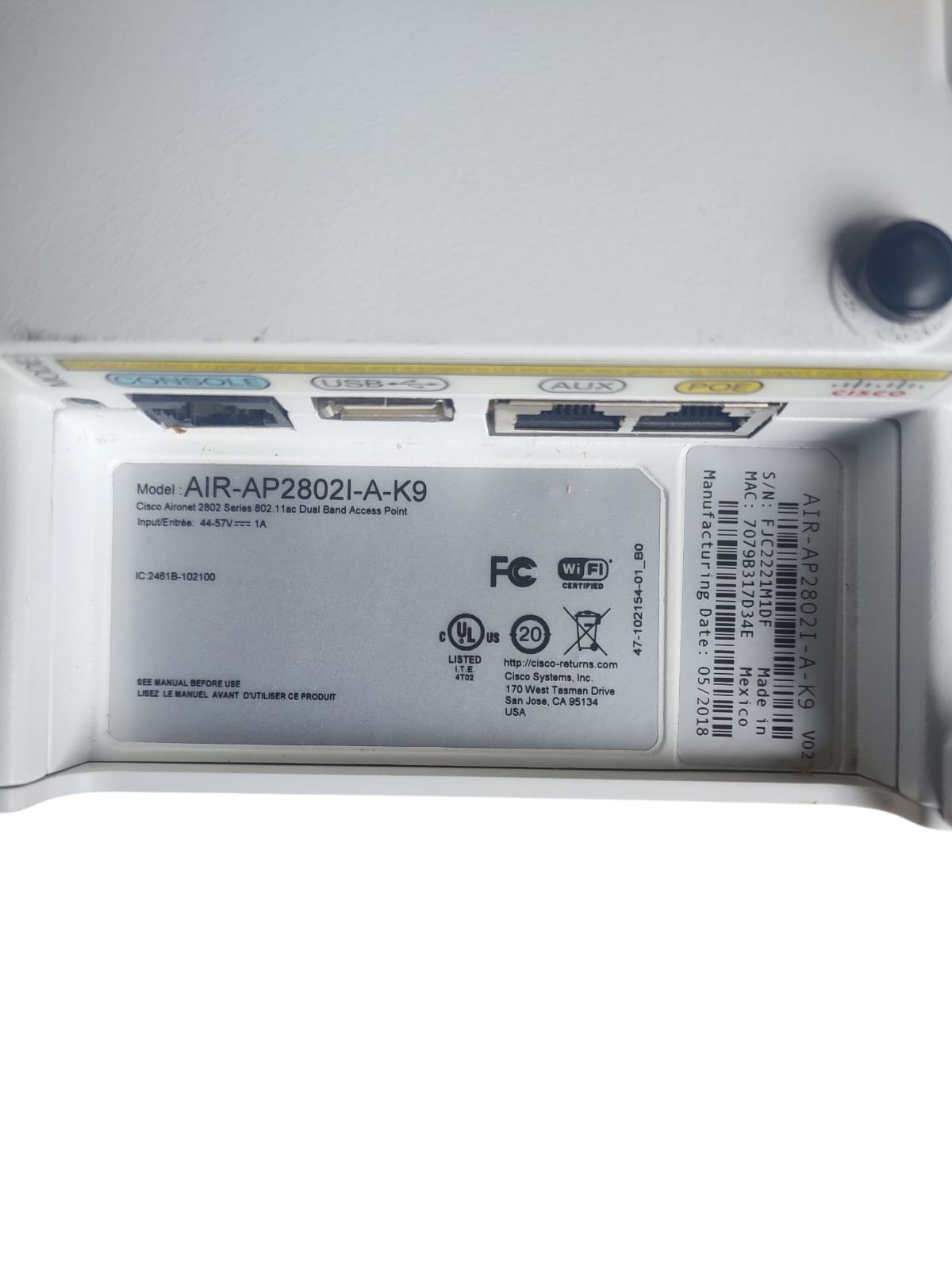 Air-ap2802i-a-k9 Access Point Cisco