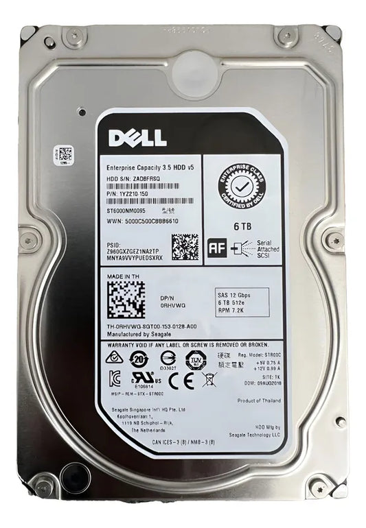 CML-1YZ210-157-SC200 Compellent Hard Drive MM81X Tray 72CWN 6TB HDD SAS 3.5" 7.2k RPM