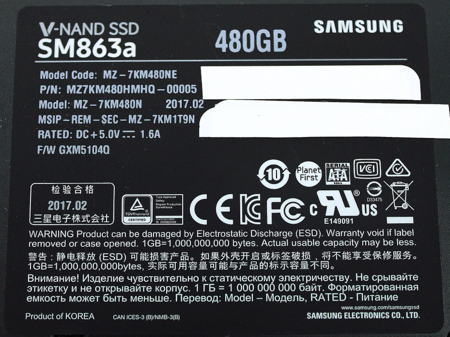 MZ7KM480HMHQ SAMSUNG SSD SATA 480GB