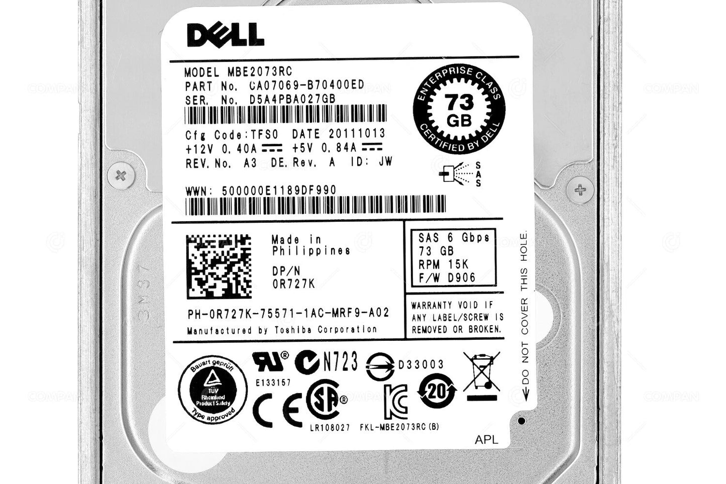 Dell R727K 73 GB 15K 6G SAS 2.5" HDD
