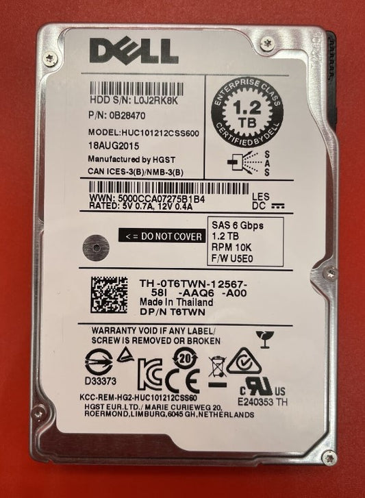 Dell T6TWN 1.2 TB 10K 6G SAS 2.5" HDD