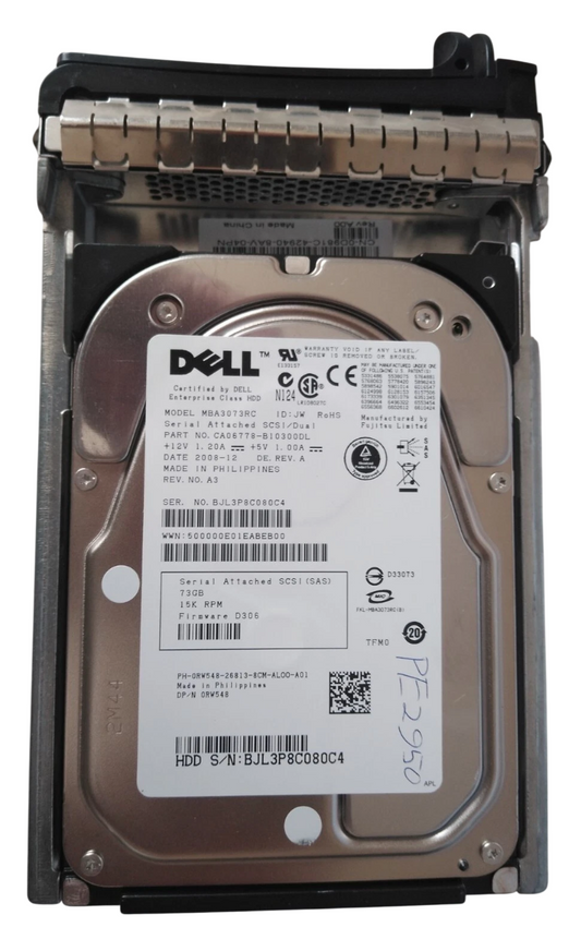 Dell 73GB UP937 / 0UP937 10K RPM 2.5inch SAS 3Gbps Hard Drive