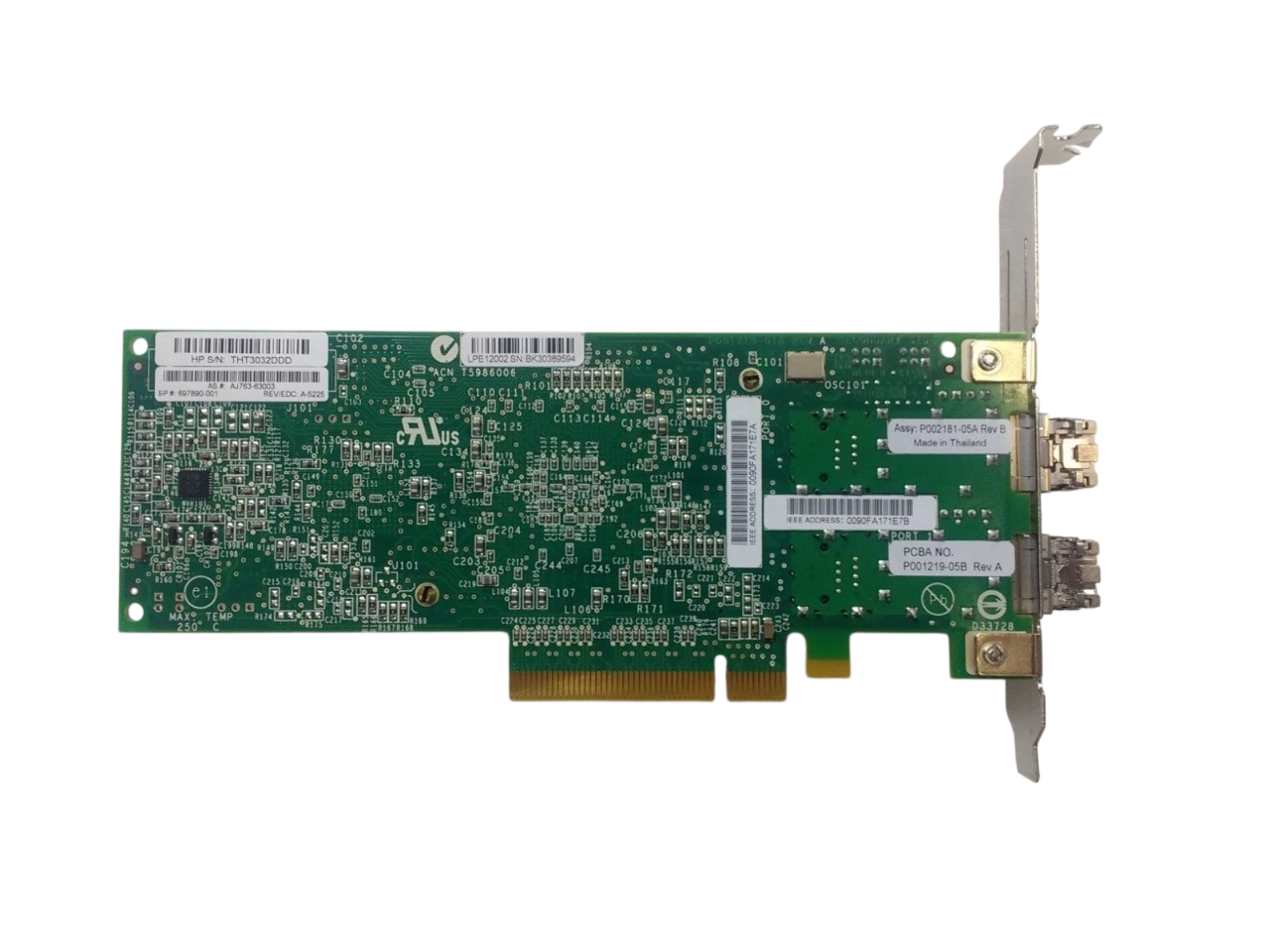 Adaptador HP AJ763B 697890-001 AJ763-63003 82E 8Gb PCI-E FH + 2x AJ718A