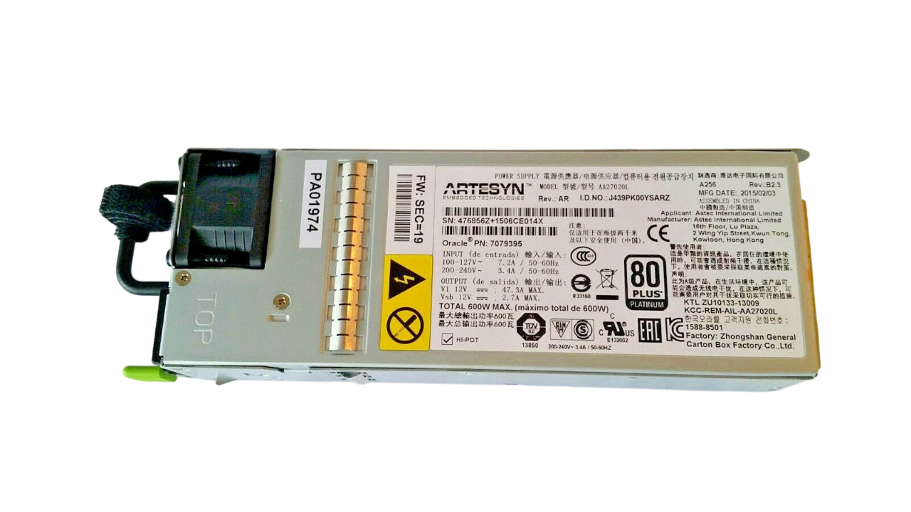 Artesyn AA27020L 600W Power Supply Oracle 7079395