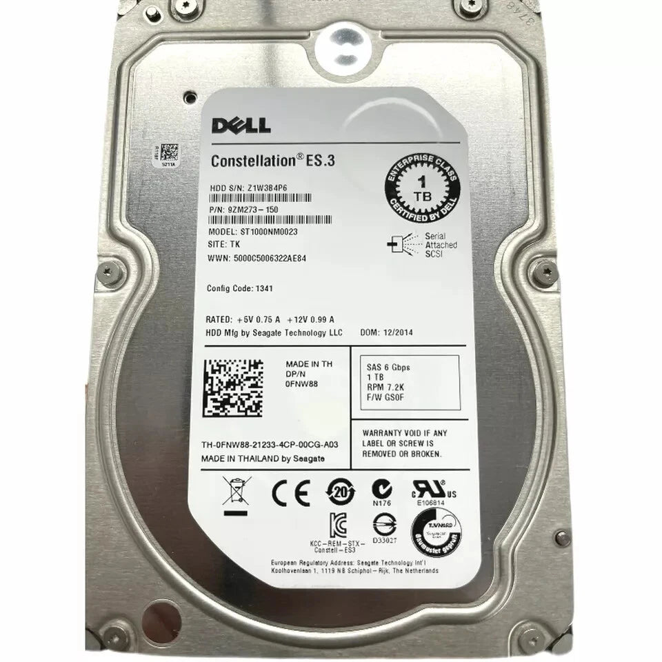 DELL 1.0TB 7.2K SAS NL 6Gb/s 128MB 512e 3.5in - ST1000NM0023