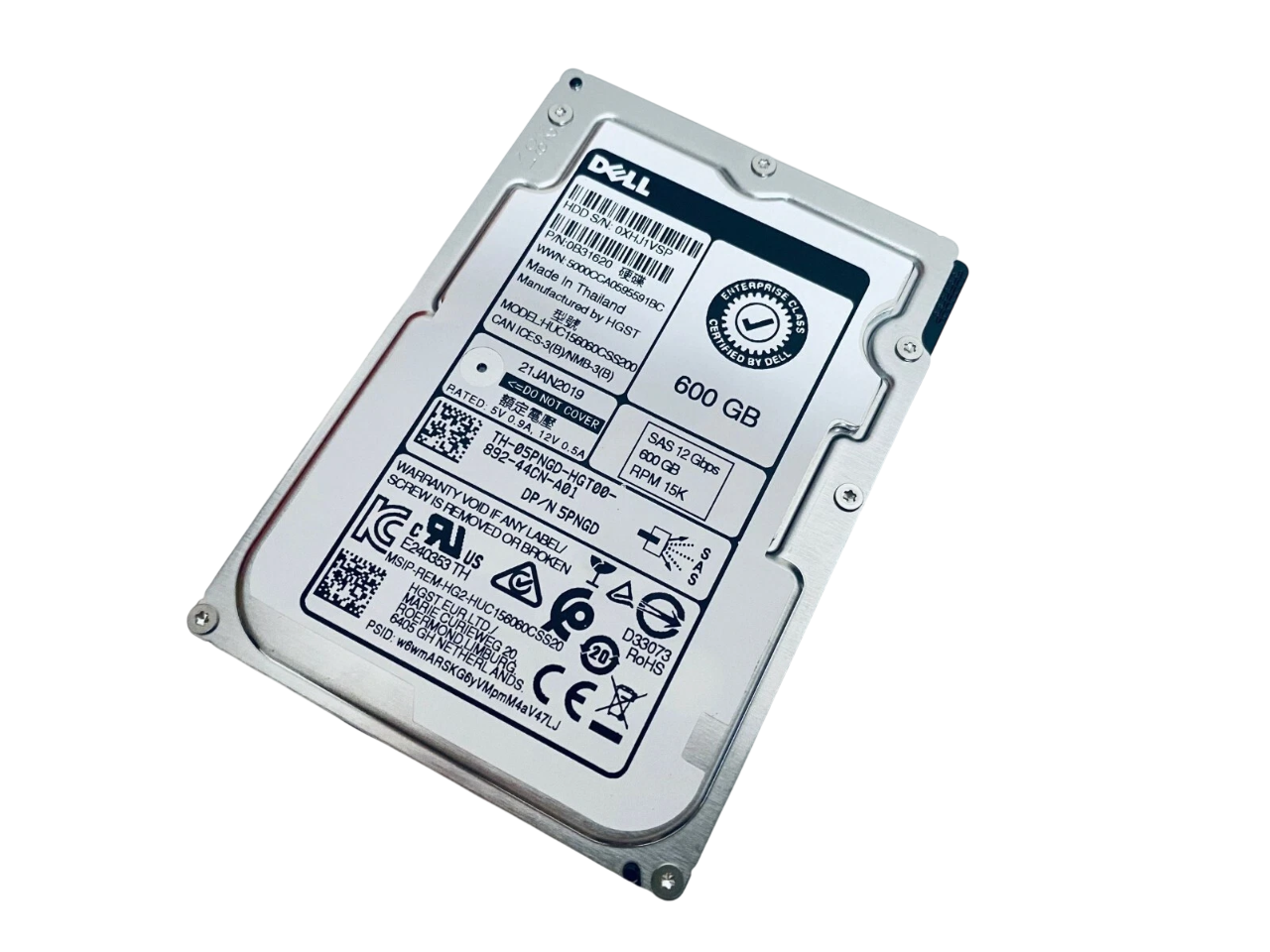 5PNGD High-speed Dell 600GB 12Gbps 15K Server 12Gb SAS HDD 2.5 inch hard drive