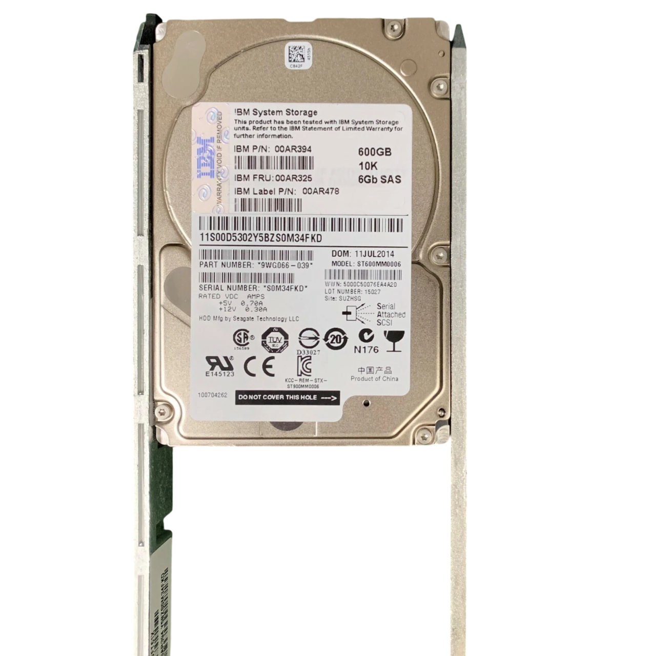 IBM 3546-2076 (00AR325 / 00AR394 / 00AR478) IBM V7000 600GB 6Gb SAS 10K