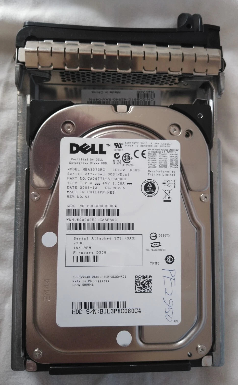 Dell 0UP937 MBB2073RC 73GB 10K 16MB SAS 2.5'' HDD